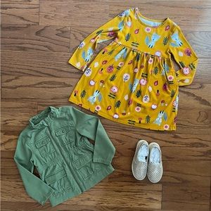 Girls size 5T Dress, Jacket & Shoe Fall Fashion Bundle (3 pieces)